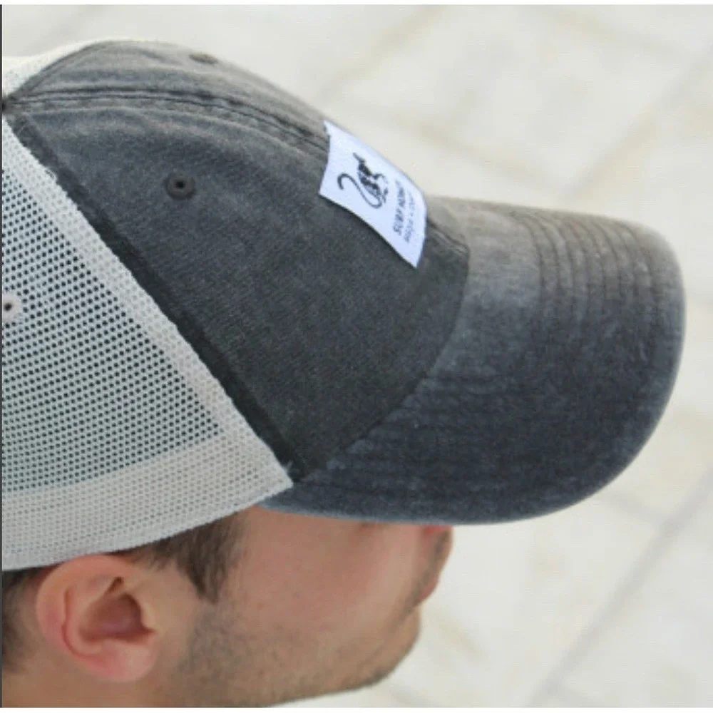 SURF MONKEY - TRUCKER CAP - CANVAS MESH - COTTON / ADULT / ONE‎ SIZE (BLACK)